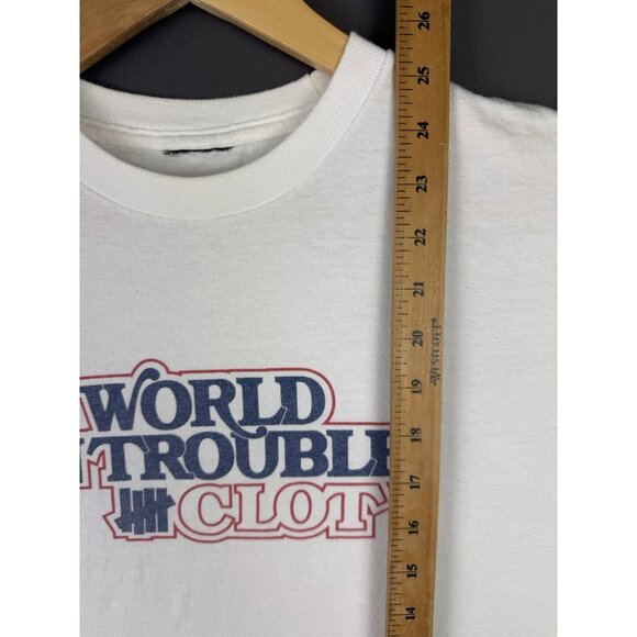 Vintage Y2K Undefeated x Clot World In Trouble White Shirt Streetwear Hype Rare - Picture 16 of 16